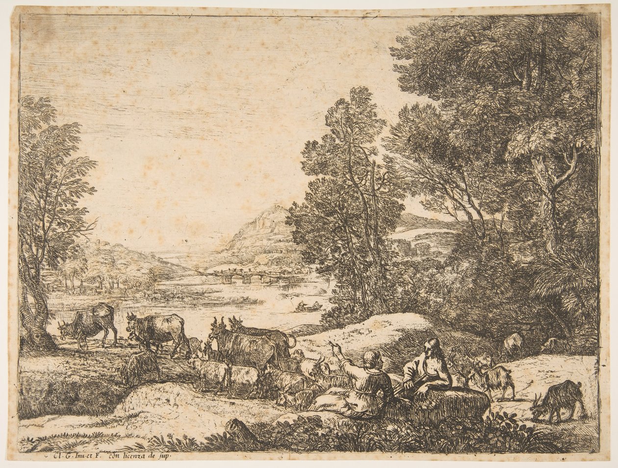 Berger et bergère conversant dans un paysage - Claude Lorrain