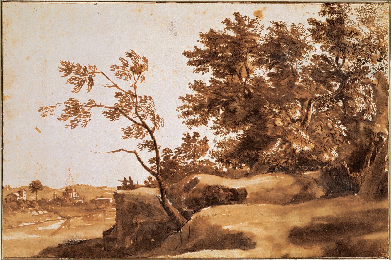 Paysage du Tibre avec le château Sant