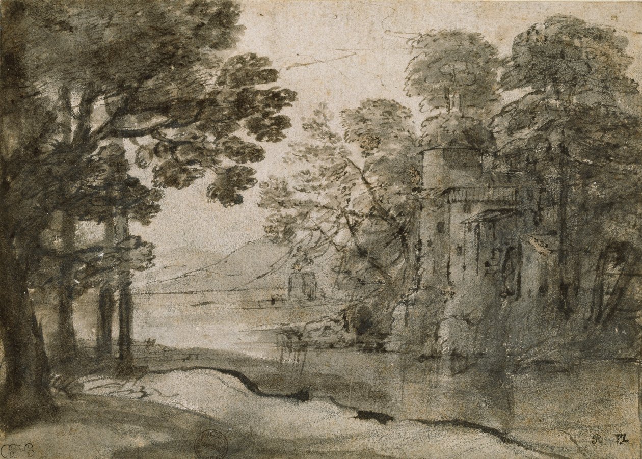 Moulin à eau parmi les arbres - Claude Lorrain