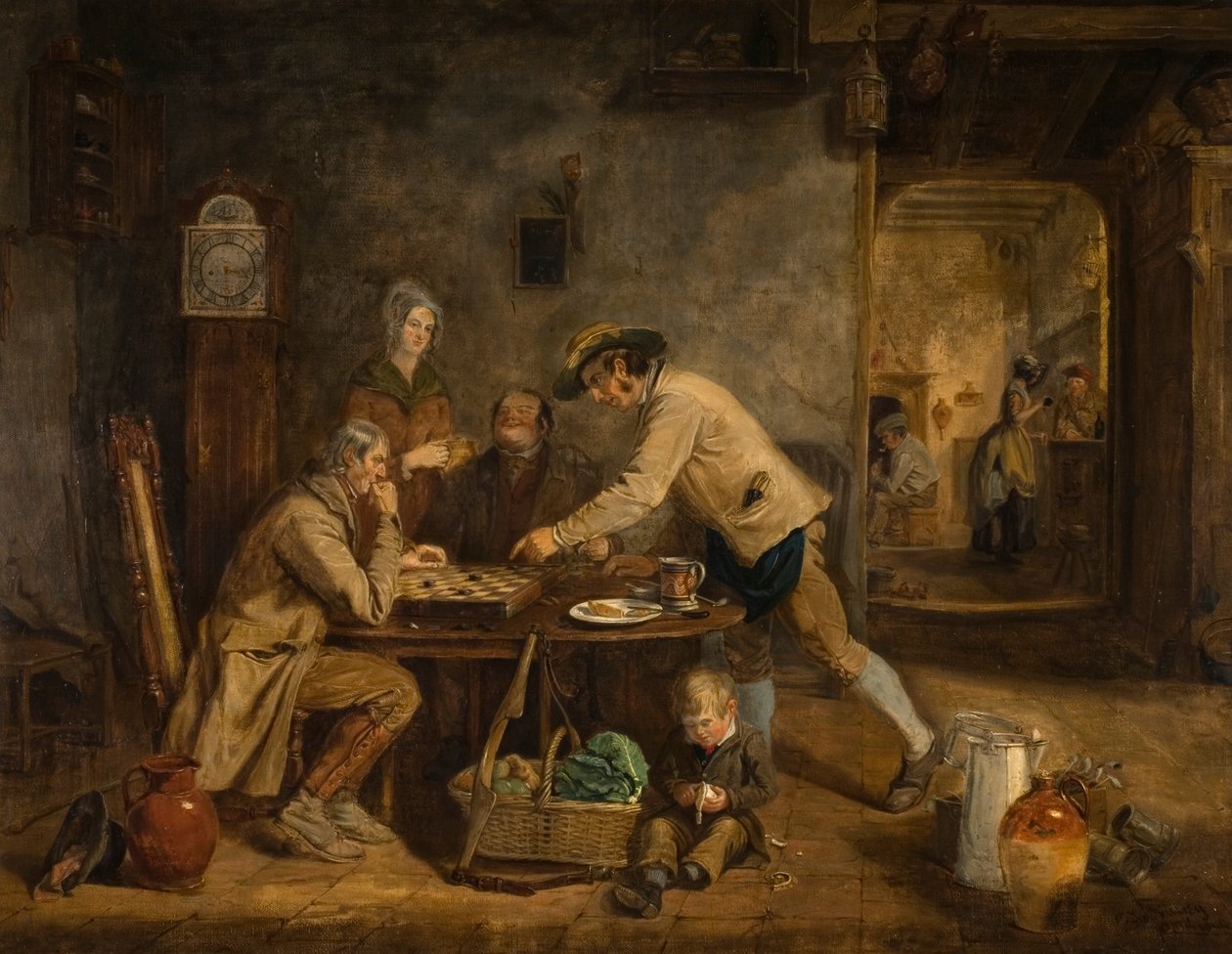 Les joueurs de dames, 1844 - Claude Lorraine R.W Nursey