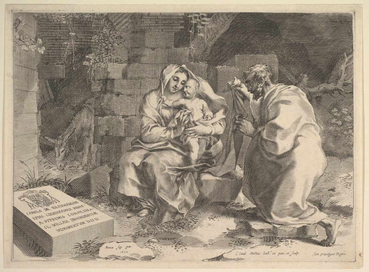 Sainte Famille Repos pendant la fuite en Égypte - Claude Mellan