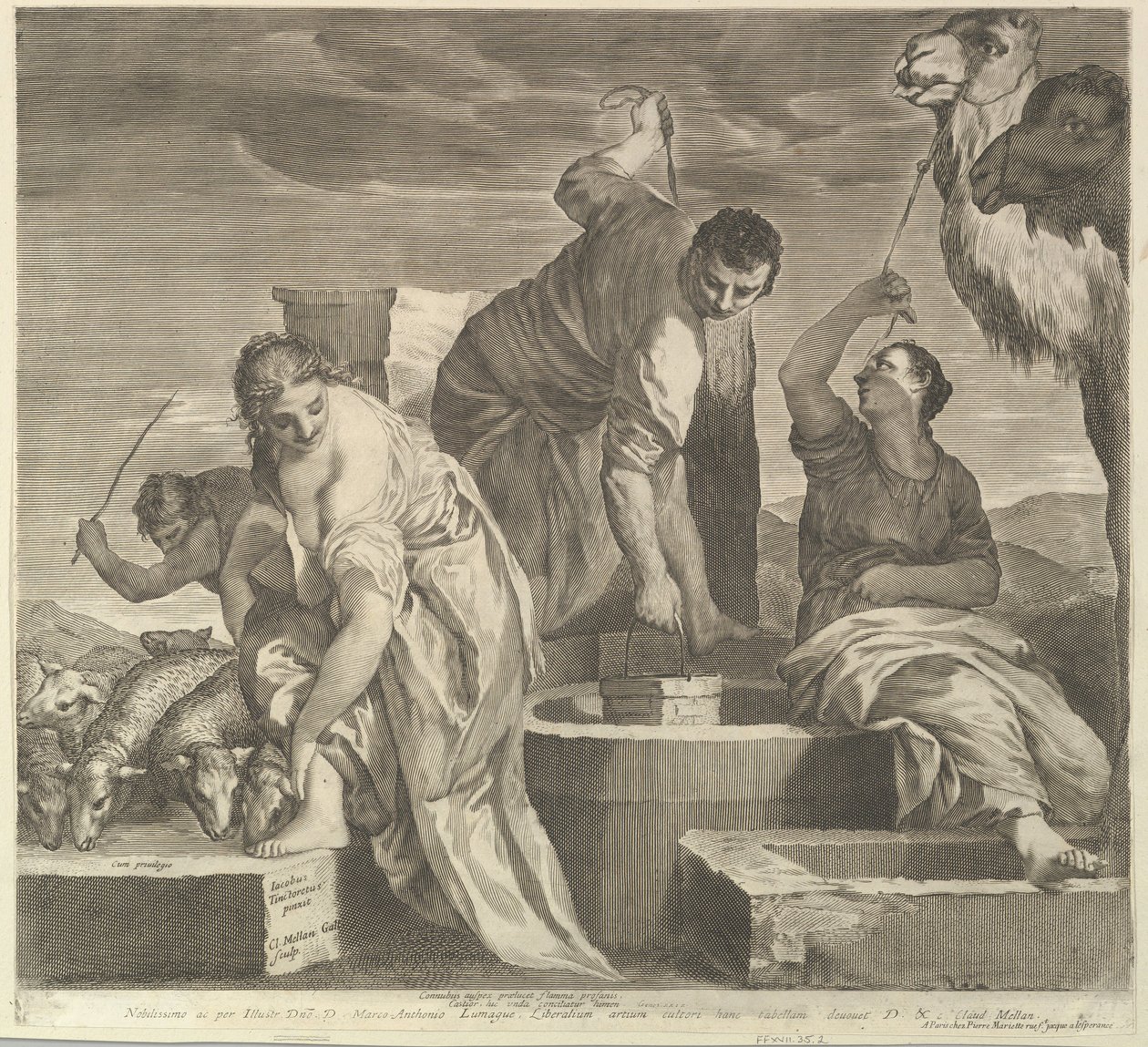 Jacob abreuve le troupeau de Rachel - Claude Mellan