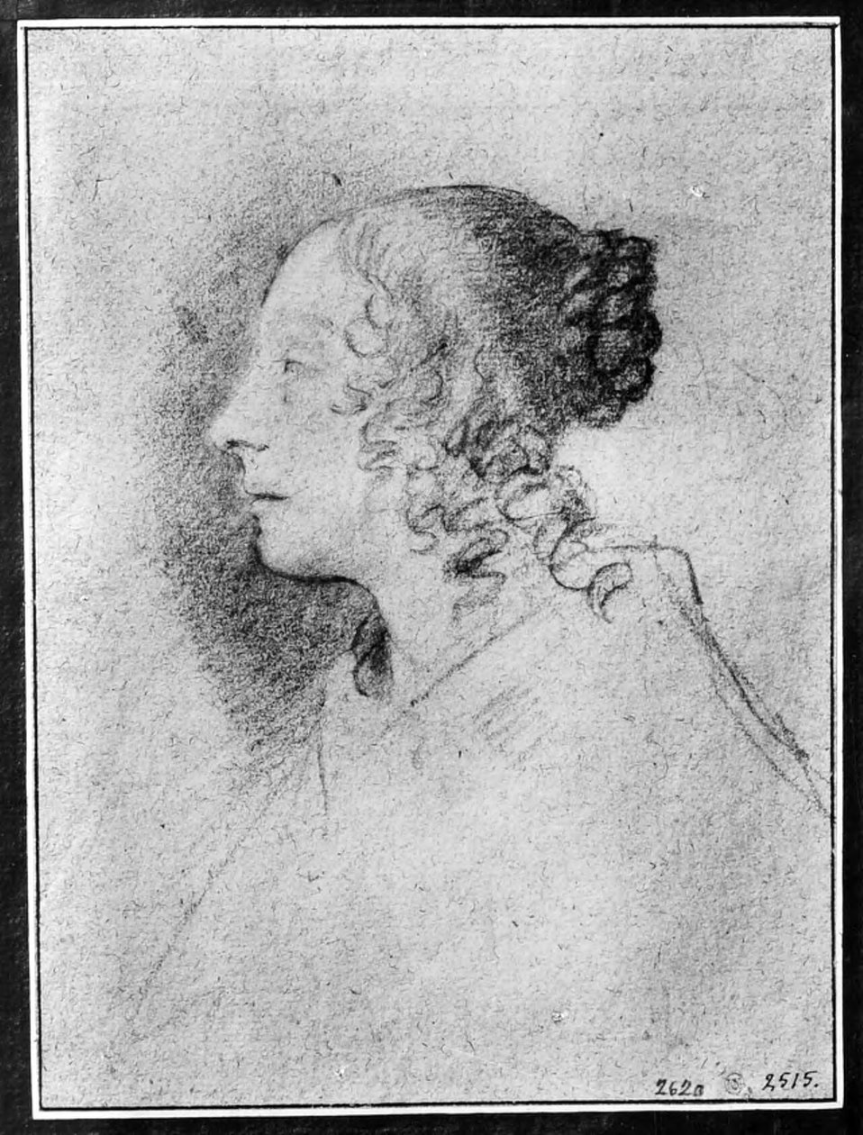 Femme inconnue, profil à gauche - Claude Mellan