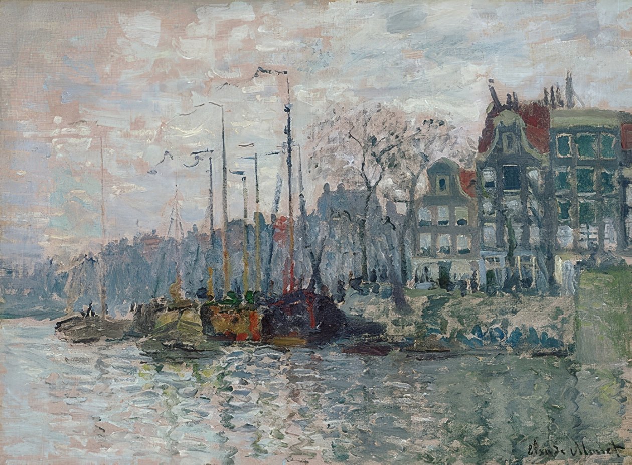 Vue sur la Prins Hendrikkade et la Kromme Waal à Amsterdam. 1874 - Claude Monet