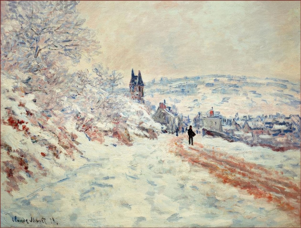 La Route de Vetheuil, Effet de Neige - Claude Monet