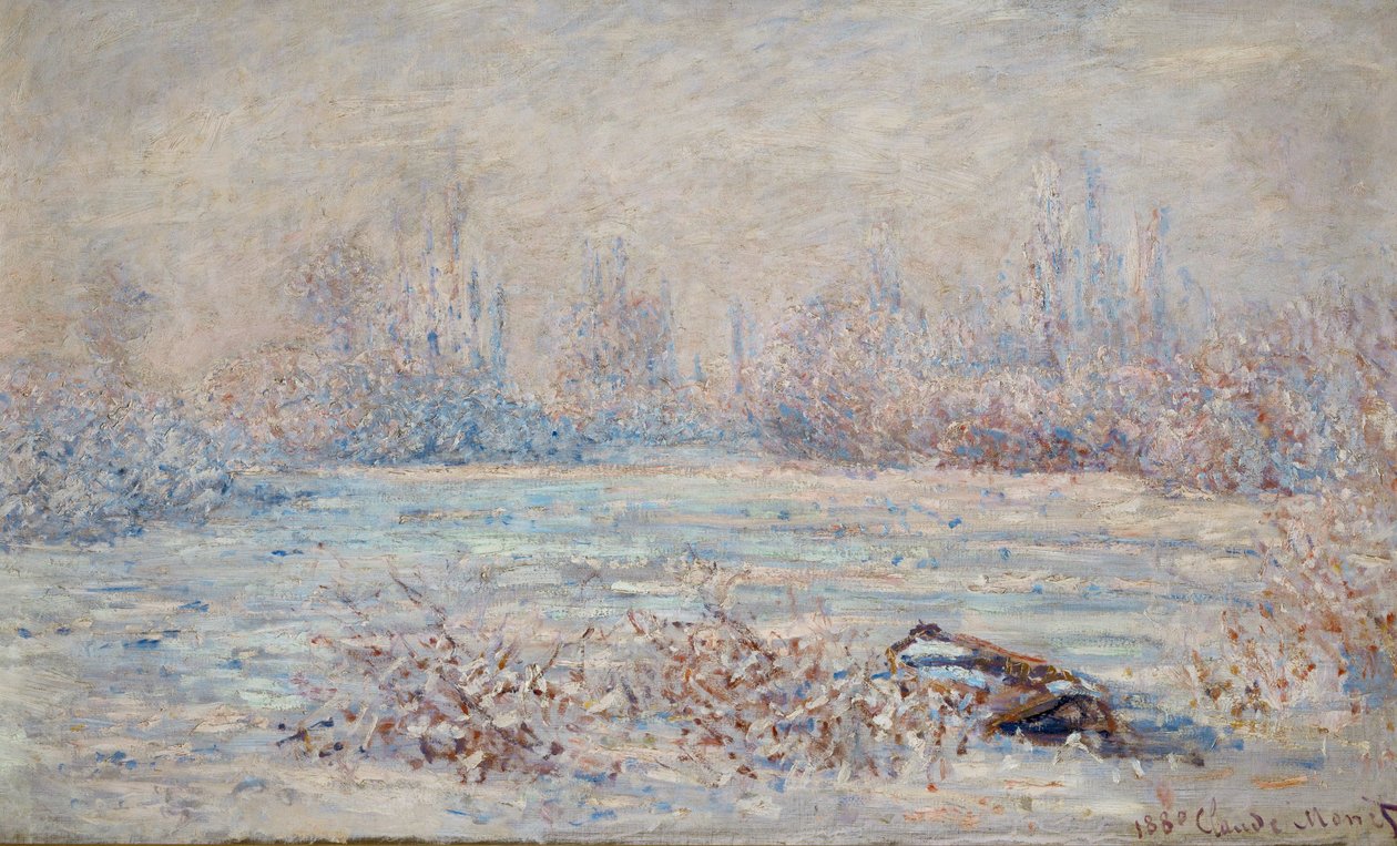 Le givre pres de Vetheuil (painting on canvas) - Claude Monet