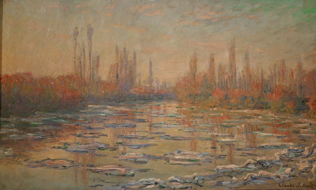 Les glacons ou debacle sur la Seine (oil on canvas) - Claude Monet