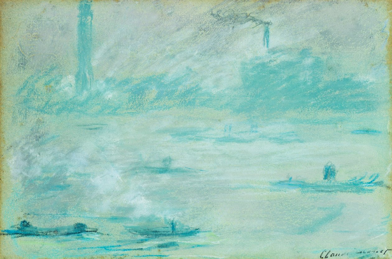 Londres, bateaux sur la Tamise, 1901 - Claude Monet