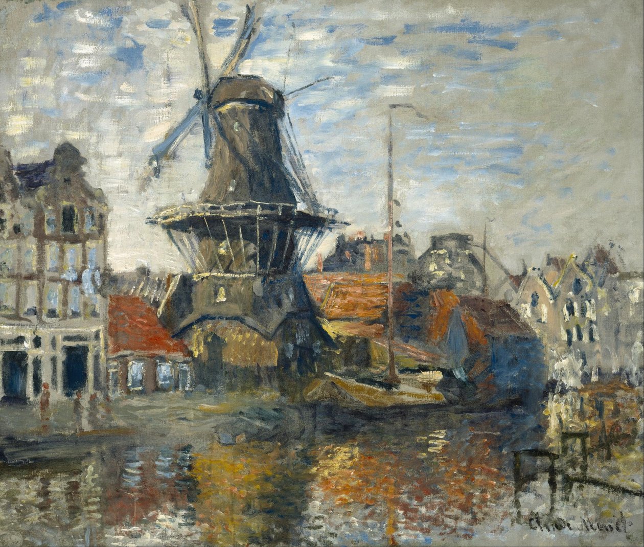 Le moulin à vent sur le canal Onbekende Gracht, Amsterdam - Claude Monet