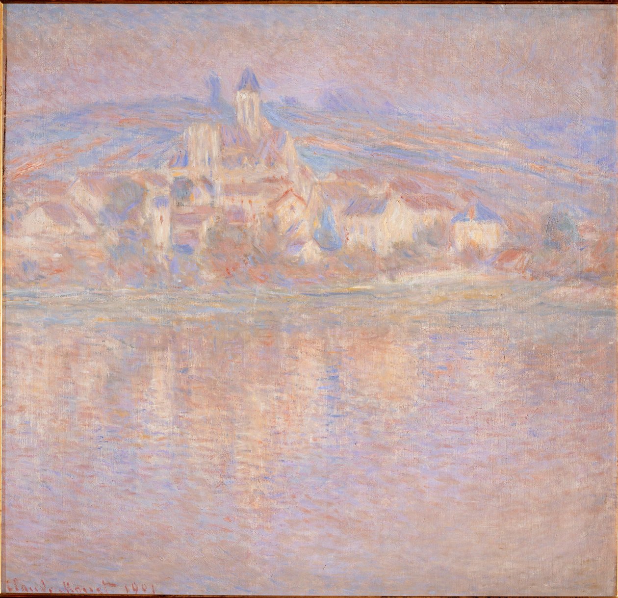 Vetheuil, soleil couchant (painting on canvas) - Claude Monet