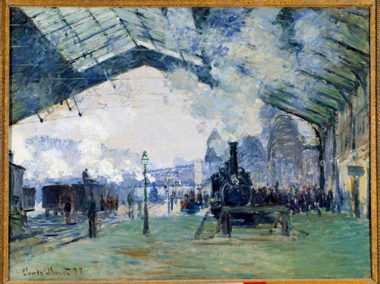 Vue de la gare Saint-Lazare à Paris et du train de Normandie - Claude Monet