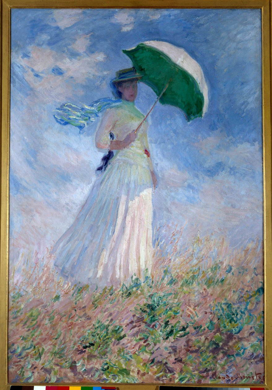 Femme avec une ombrelle tournée vers la droite - Claude Monet