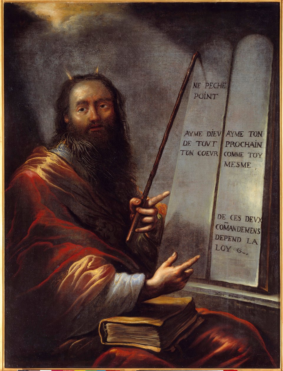 Moïse et les Tables de la Loi. Peinture par Claude Vignon (1593-1670) 17ème siècle Rouen, Musée des Beaux-Arts - Claude Vignon