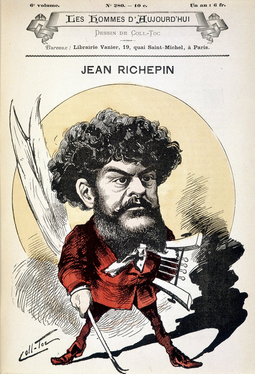 Caricature de Jean Richepin (1849-1926), écrivain français. - Coll Toc