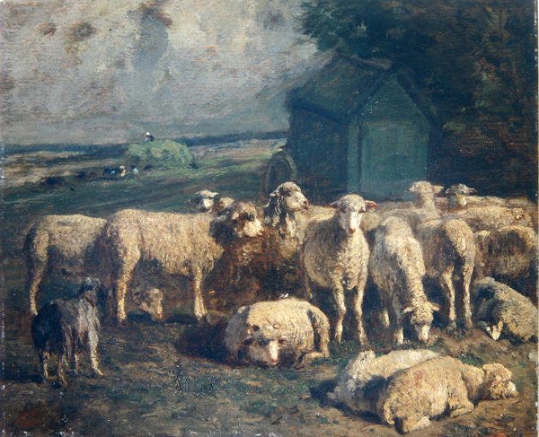 Troupeau de moutons - Constant Emile Troyon