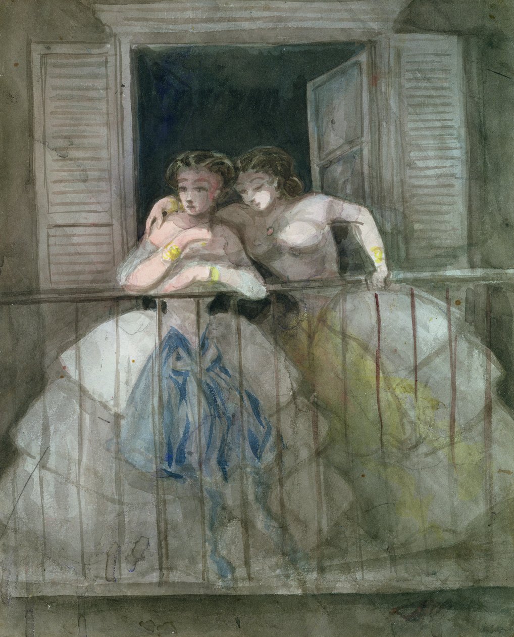 Filles sur le balcon, 1855-60 - Constantin Guys