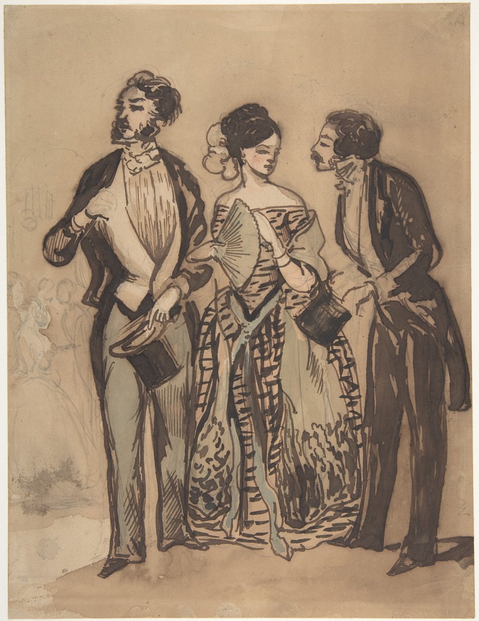 Deux messieurs et une dame - Constantin Guys