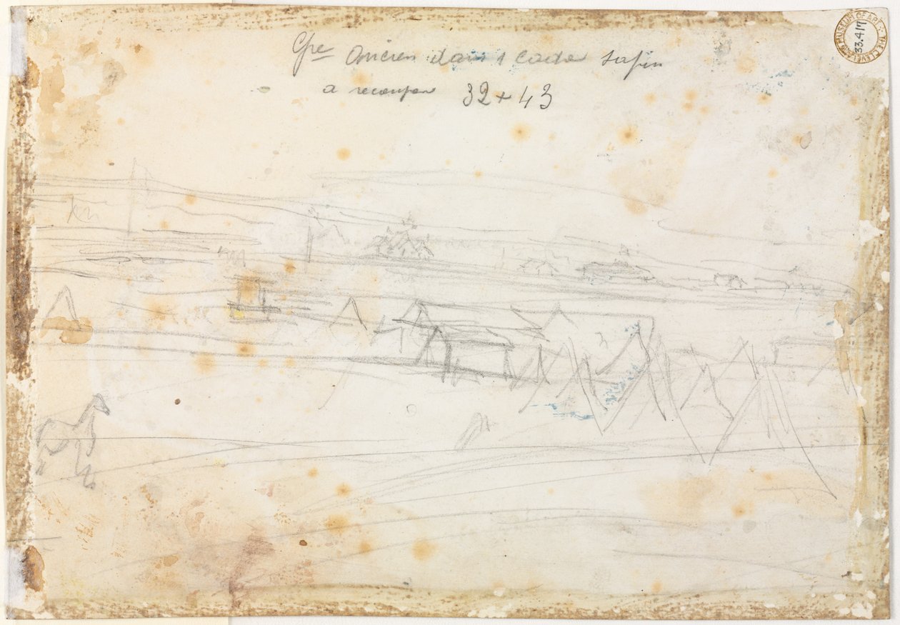 Scène de campement de guerre verso, 19e siècle - Constantin Guys