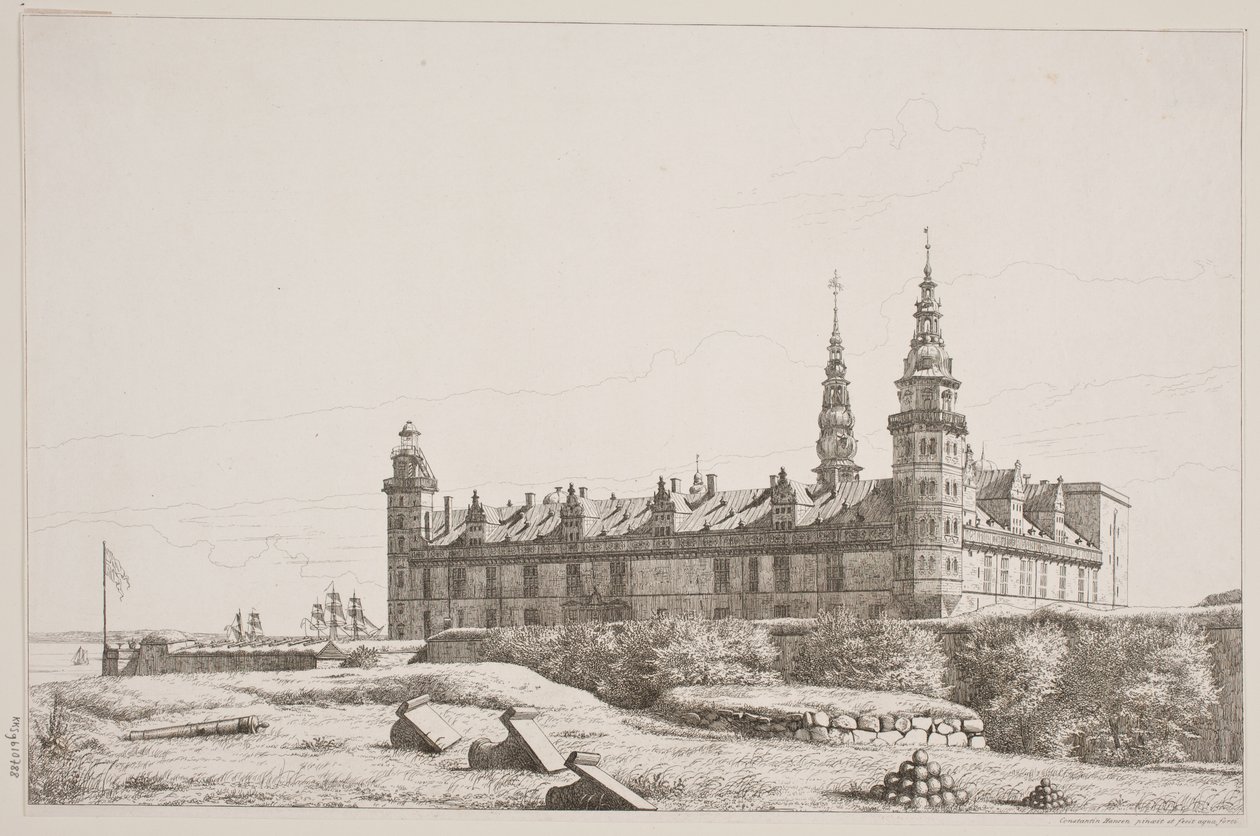 Danois : Kronborg vu du côté nord-ouest - Constantin Hansen