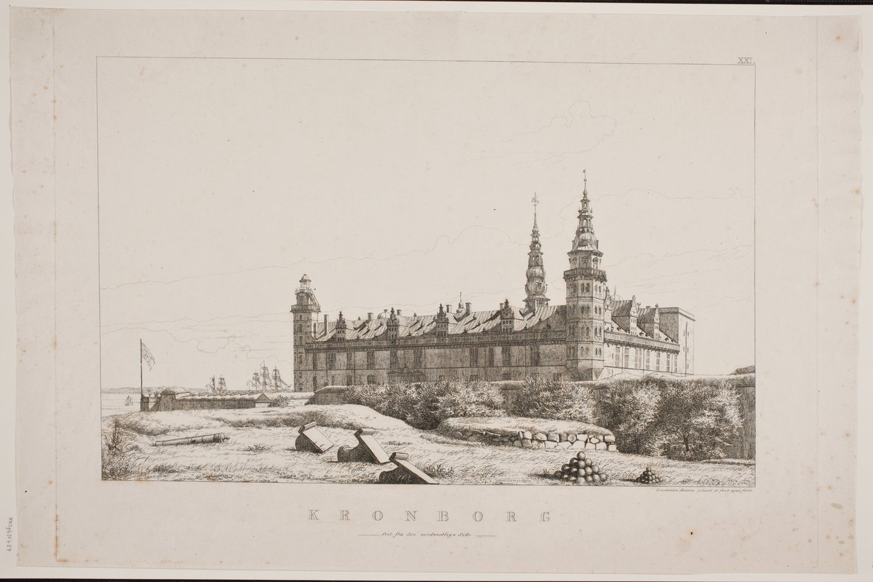 Danois : Kronborg vu du côté nord-ouest - Constantin Hansen