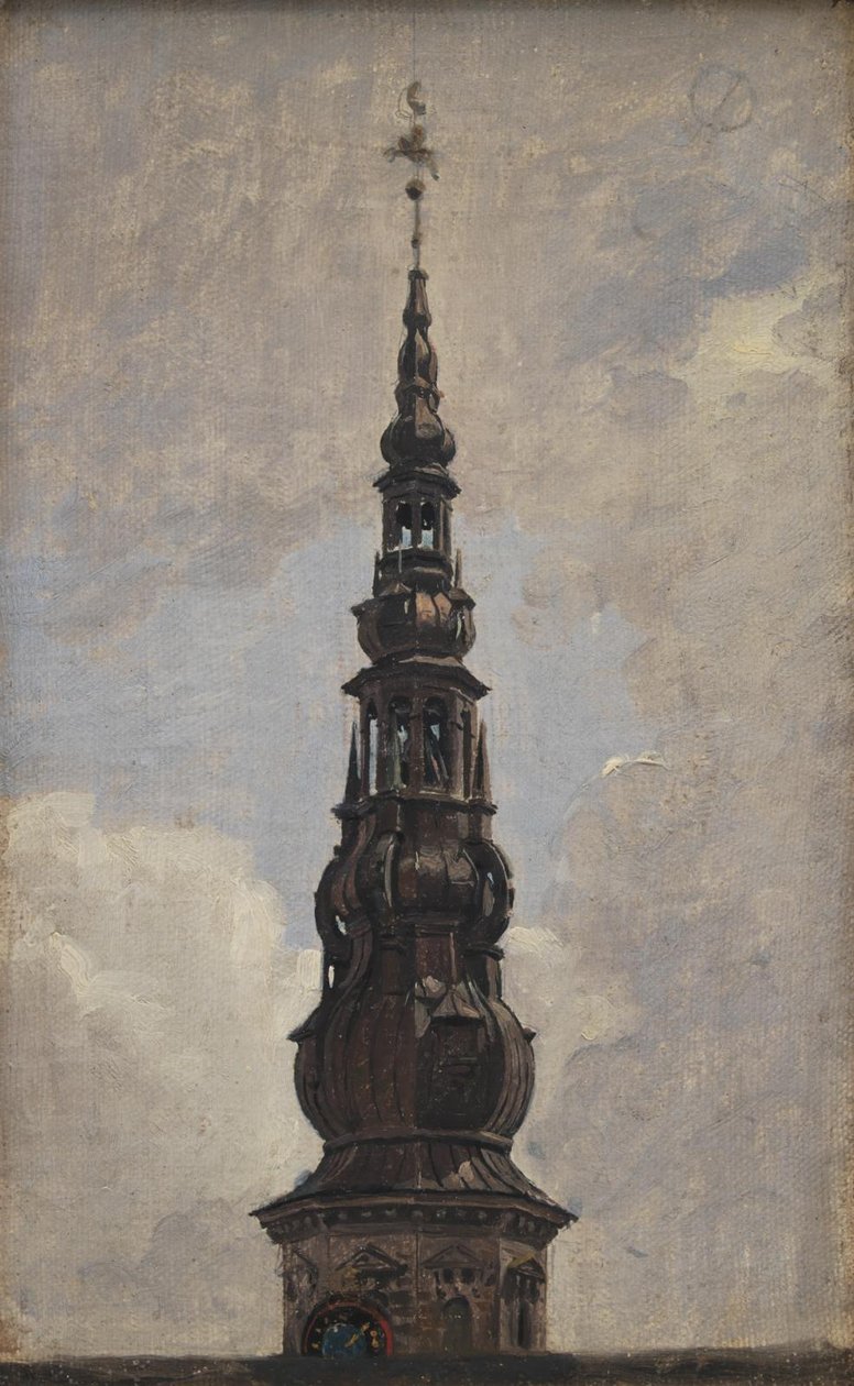La Grande Flèche du Château de Kronborg. Étude - Constantin Hansen