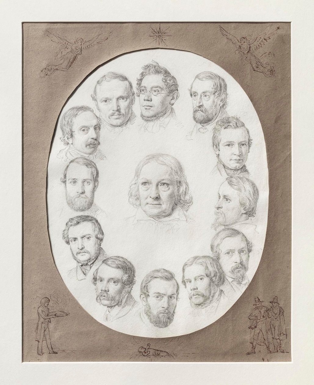 Thorvaldsen parmi ses compatriotes, la veille de Noël 1841 à Rome - Constantin Hansen