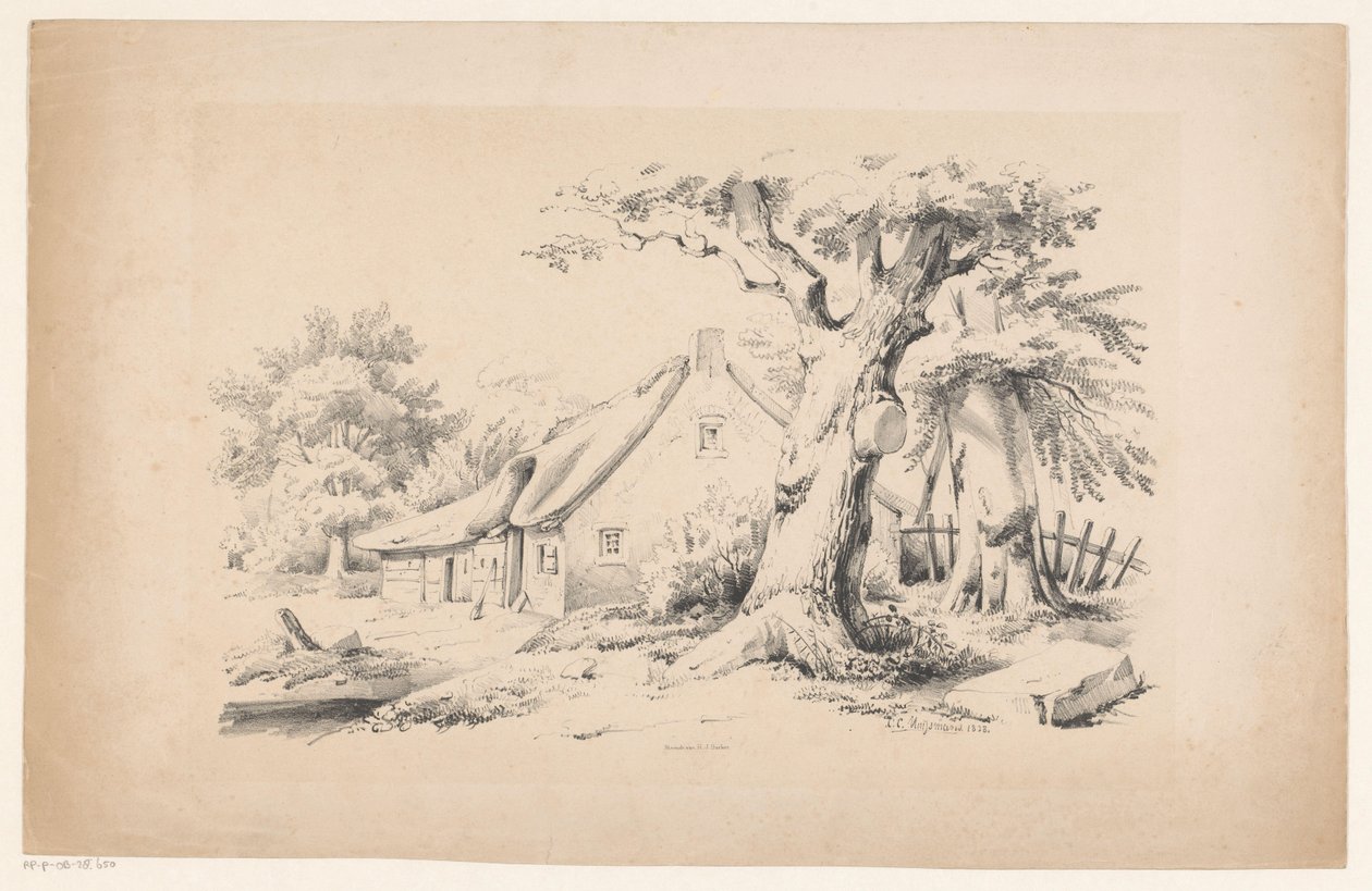 Ferme et deux arbres (Le Paysage) - Constantinus Cornelis Huysmans