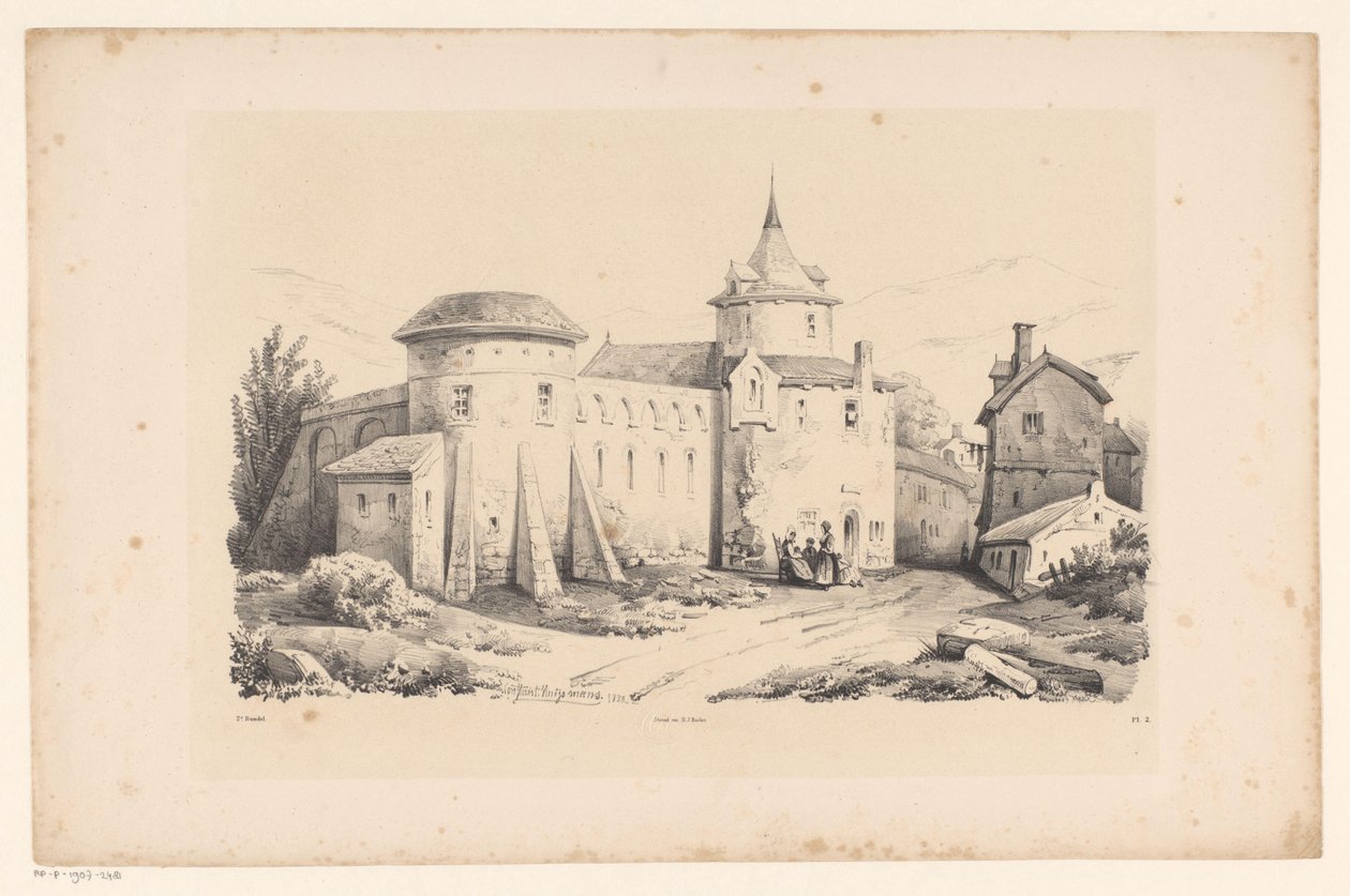 Fort dans un village - Constantinus Cornelis Huysmans