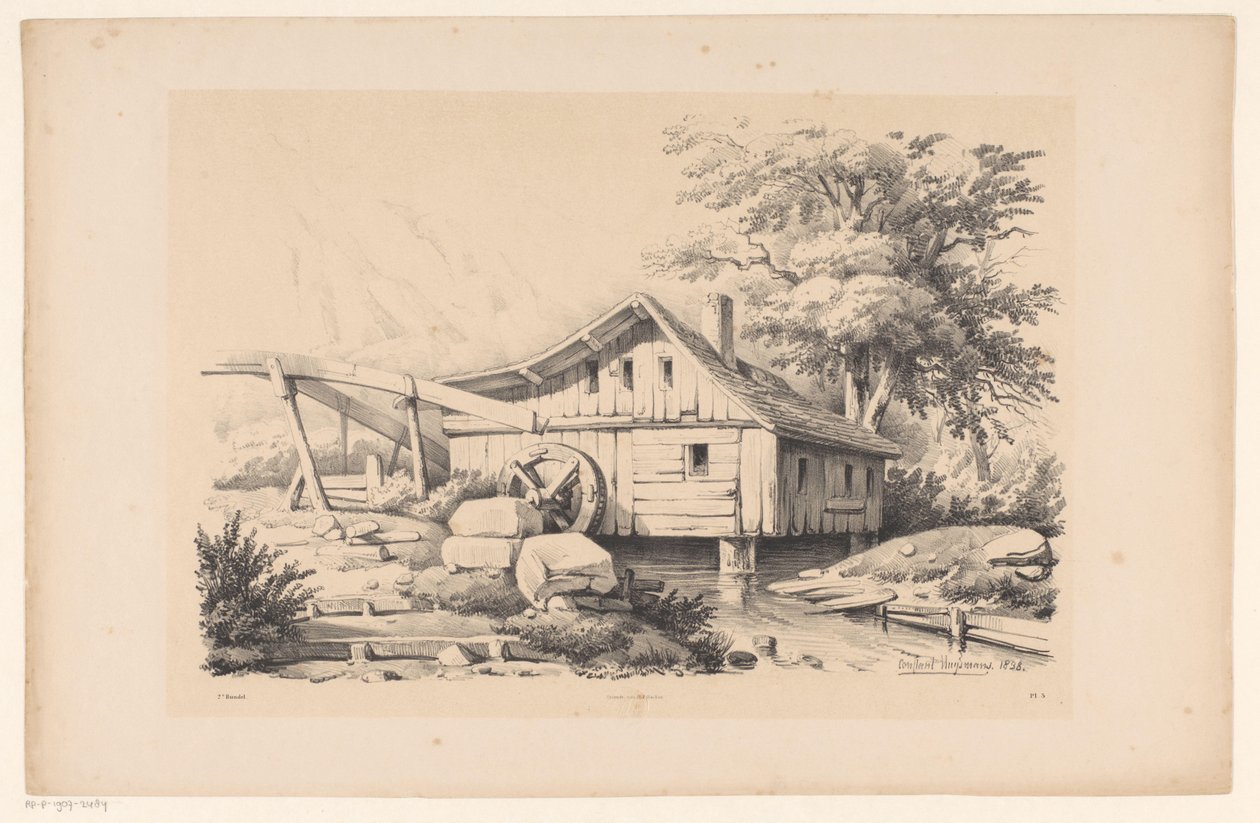 Moulin à eau dans un paysage montagneux - Constantinus Cornelis Huysmans