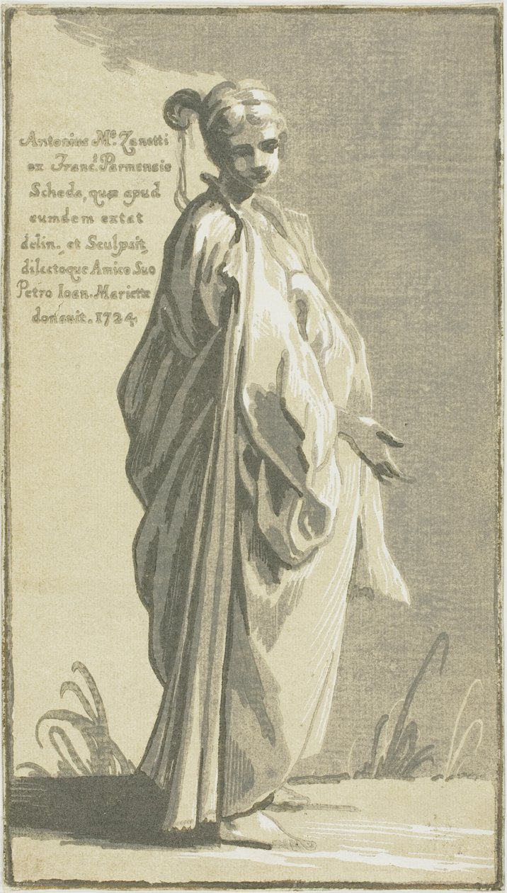 Jeune femme debout, tournée vers la droite - Conte Antonio Maria Zanetti the Elder