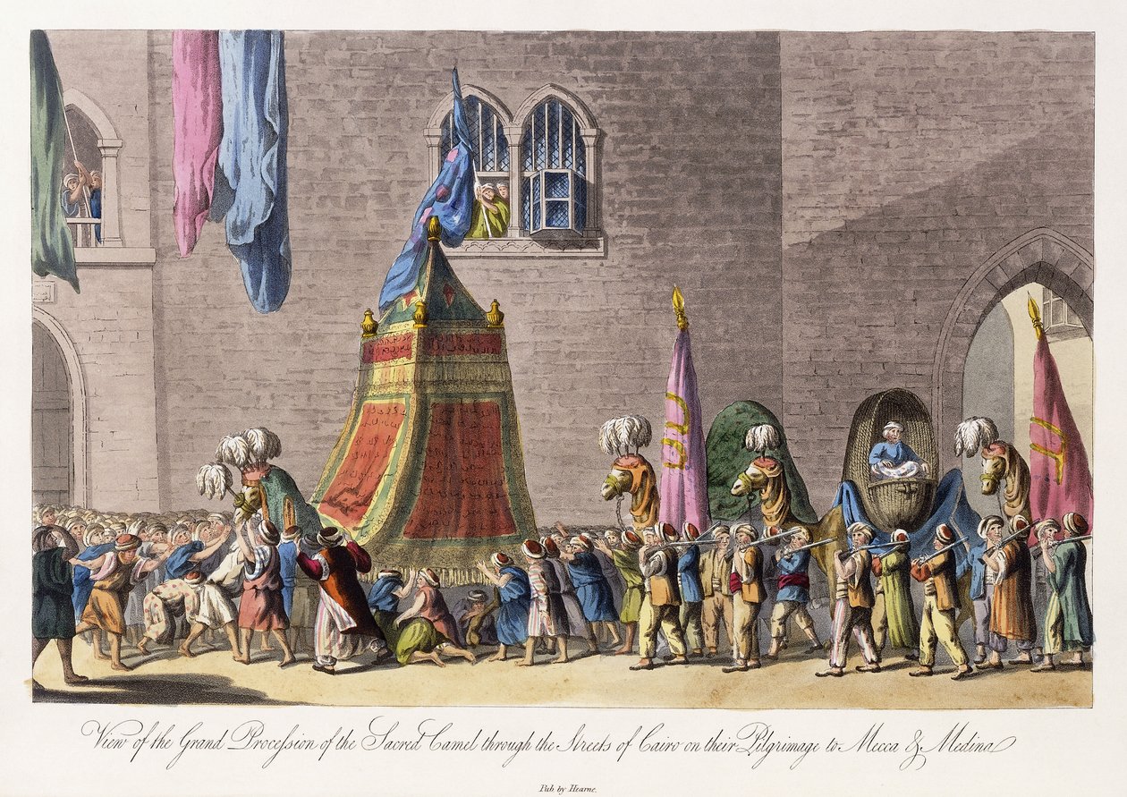 Vue de la grande procession du chameau sacré dans les rues du Caire lors de leur pèlerinage à La Mecque et Médine - Cooper (after) Willyams