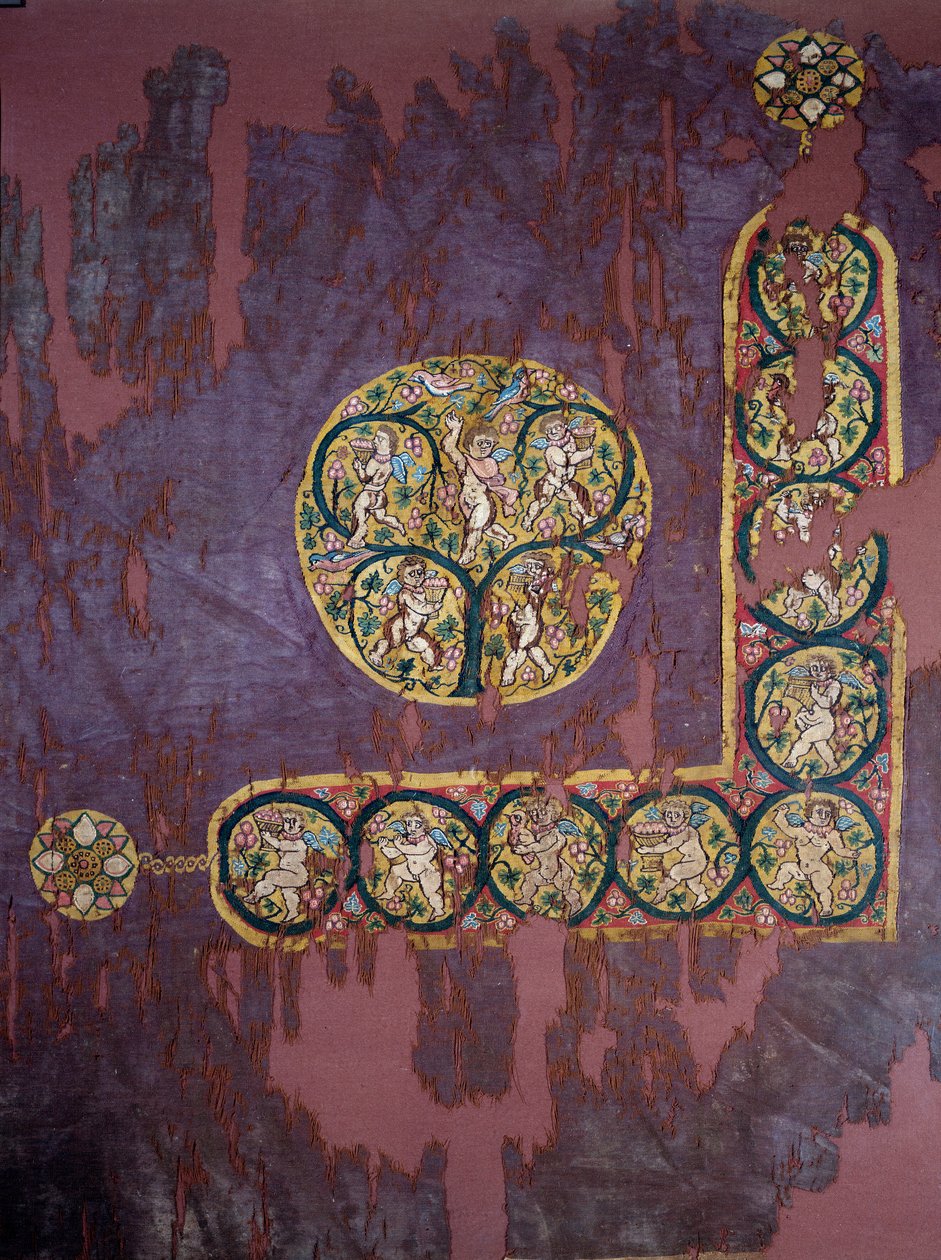Art copte : Tenture avec Amour de la Récolte (4e siècle après J.-C.), Paris, Musée du Louvre - Coptic Coptic