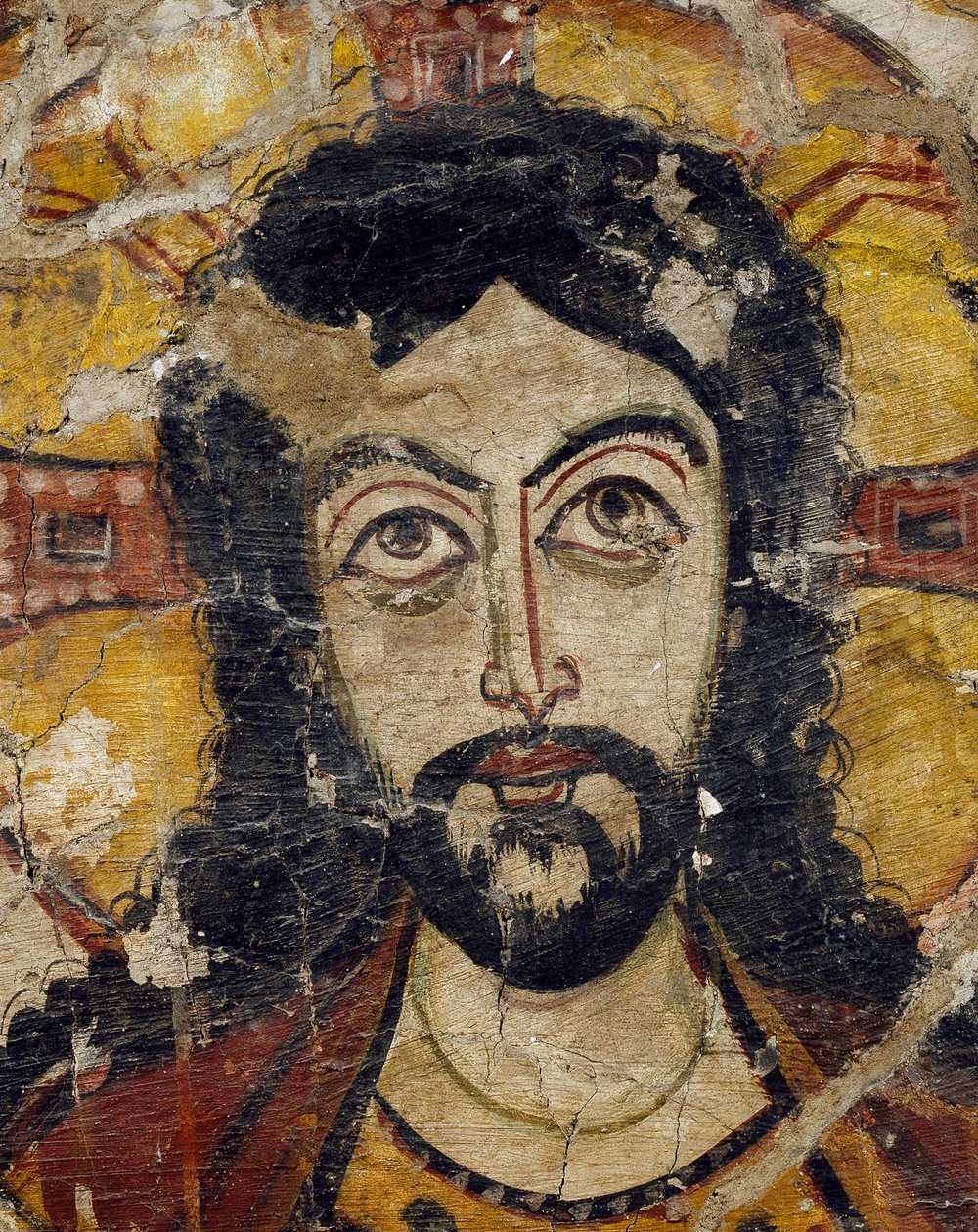 Tête du Christ soutenue par deux anges (détail) - Coptic Coptic