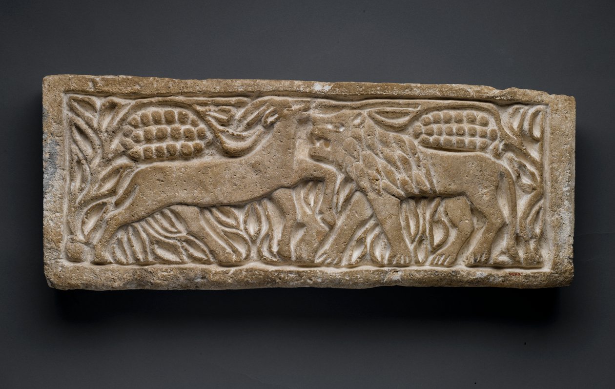 Lion attaquant une antilope, d