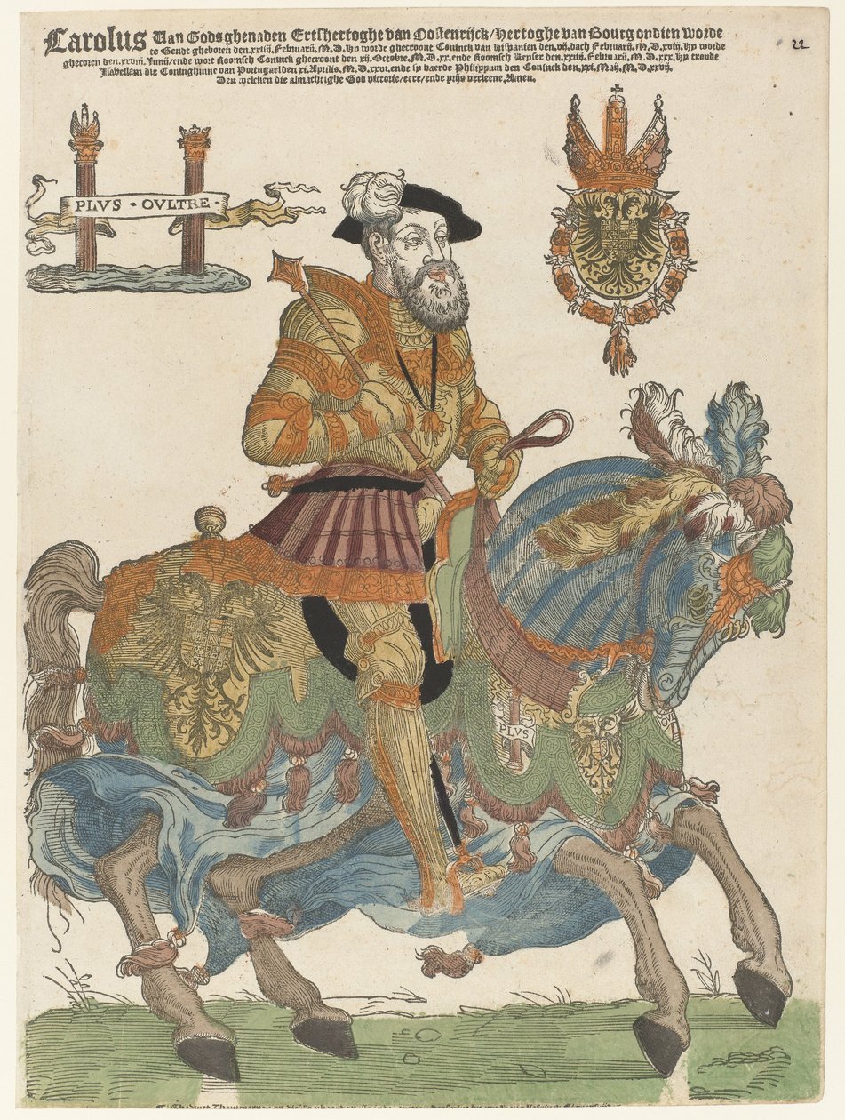 Portrait de Charles V à cheval - Cornelis Anthonisz. (manner of)