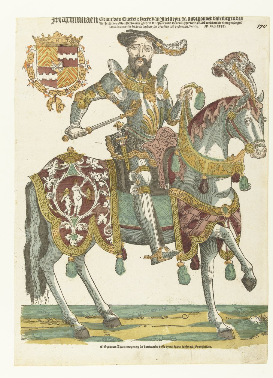Portrait de Maximiliaan van Buren à cheval - Cornelis Anthonisz. (manner of)