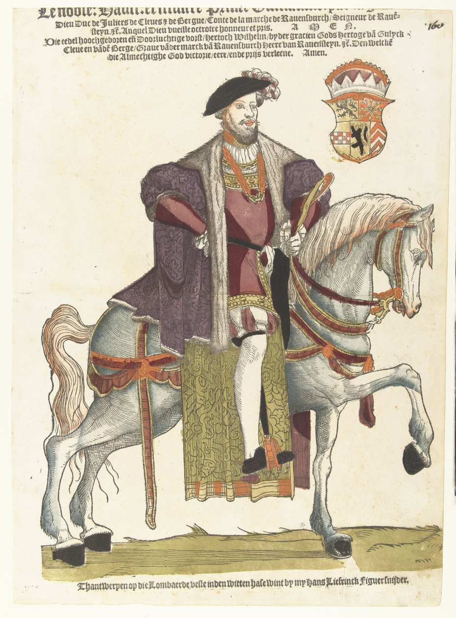 Portrait du duc Guillaume de Clèves, Juliers et Berg, comte de Mark, seigneur de Ravenstein à cheval - Cornelis Anthonisz. (manner of)