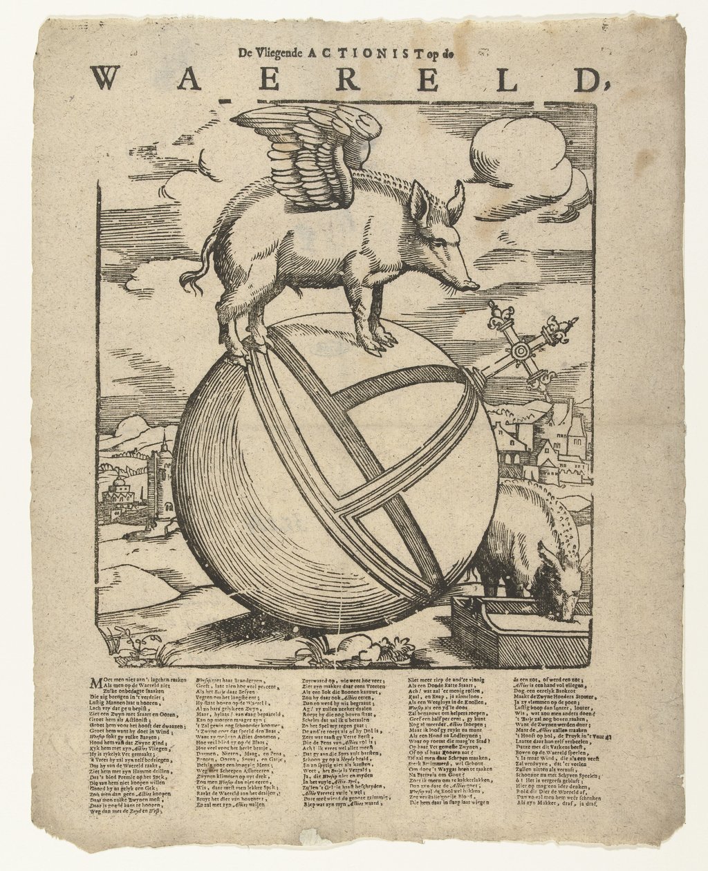 Le cochon ailé sur le monde - Cornelis Anthonisz.