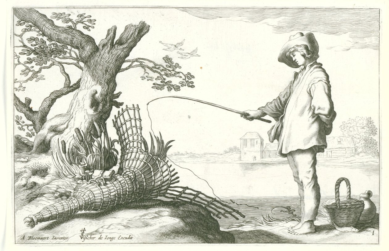 Le jeune pêcheur - Cornelis Bloemaert (II) (possibly)