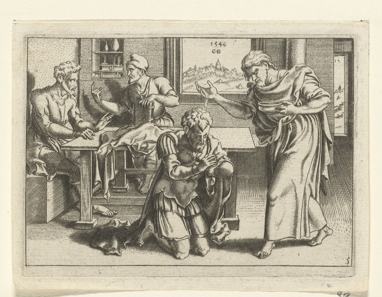 Ananias baptise Paul - Cornelis Bos