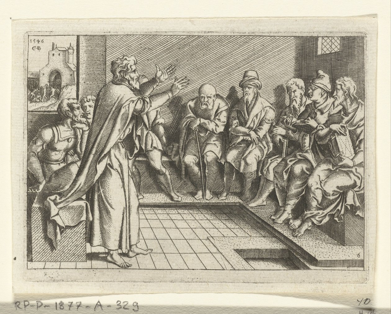 Paul prêche dans la synagogue - Cornelis Bos