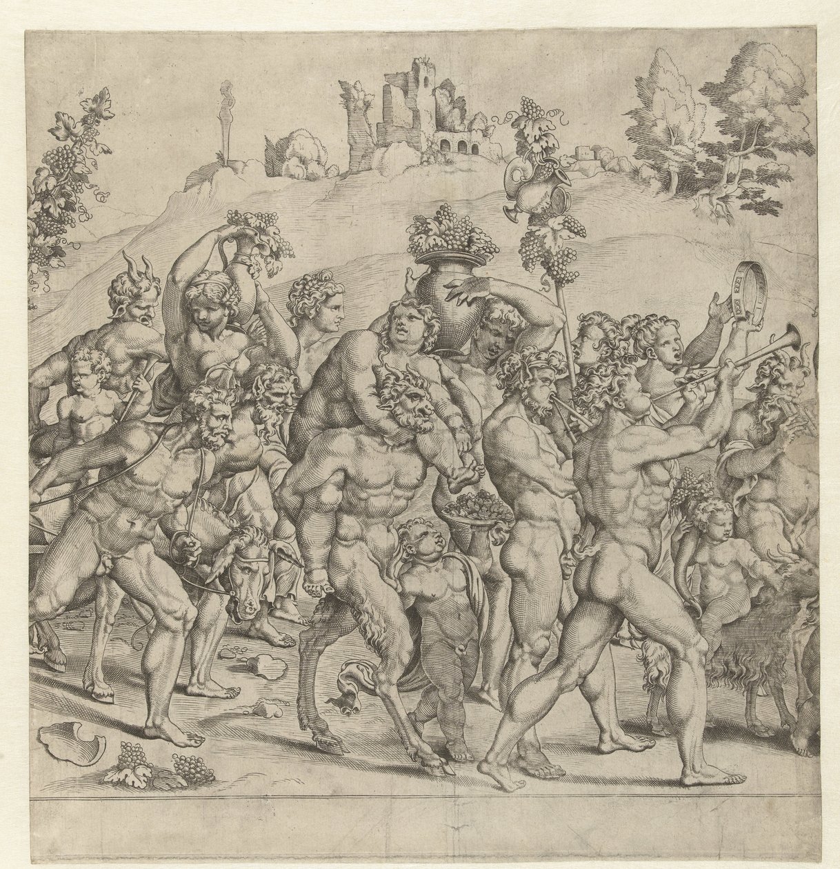 Triomphe de Bacchus, plaque centrale - Cornelis Bos