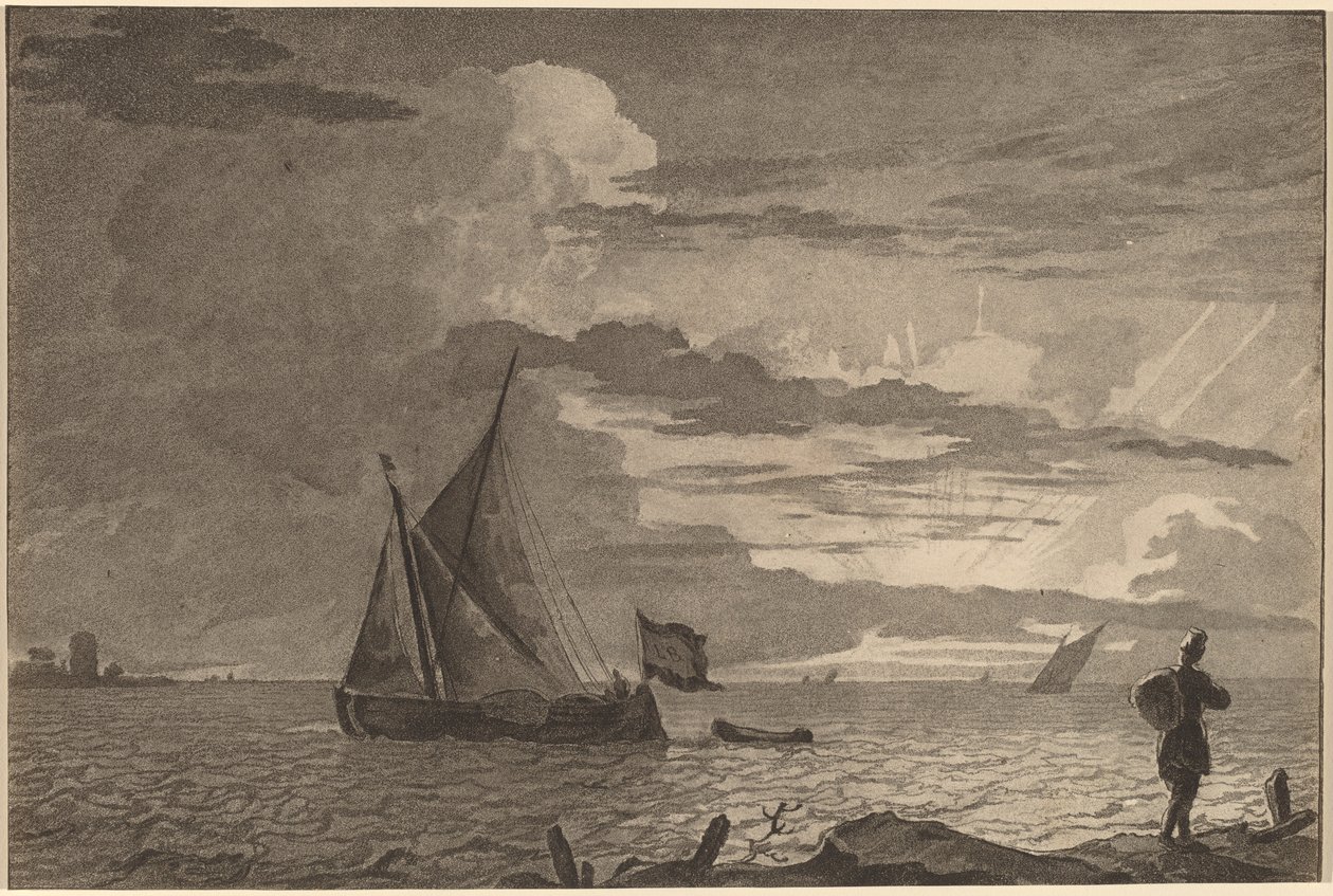 Pêcheur avec un paquet sur l