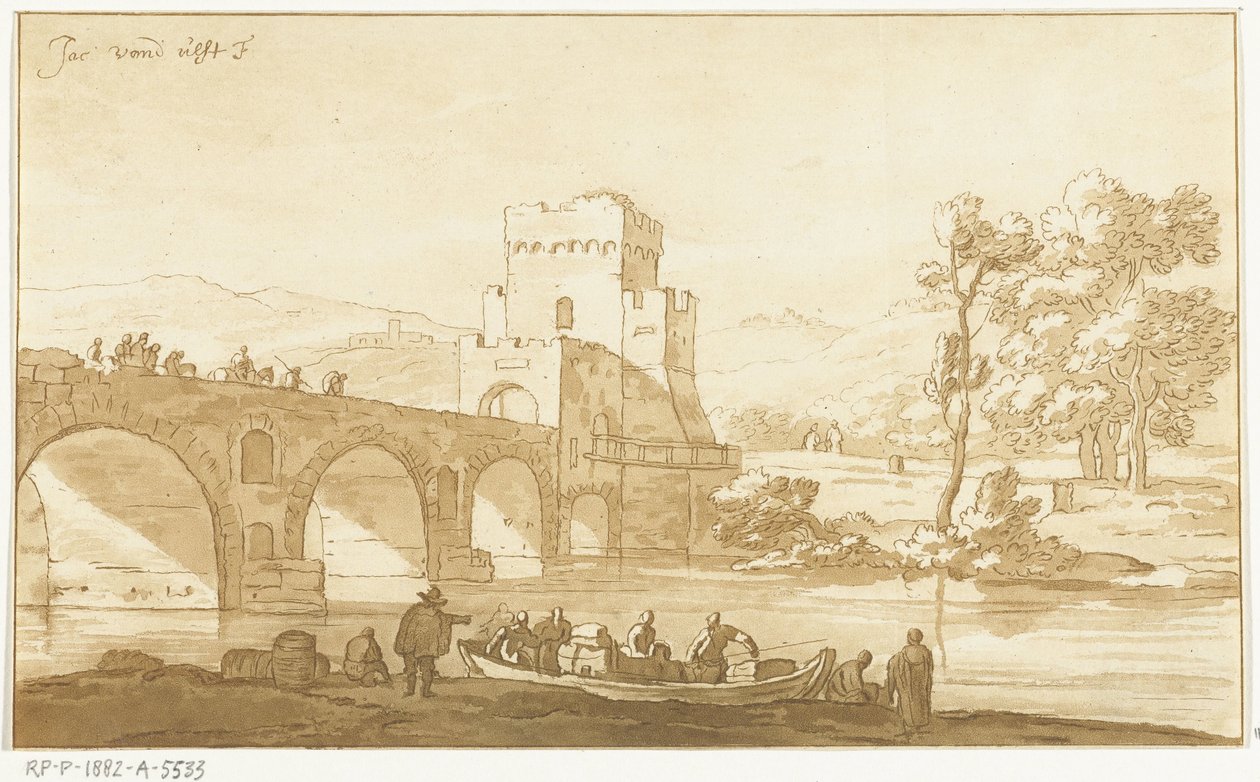 Ponte Molle près de Rome - Cornelis Brouwer
