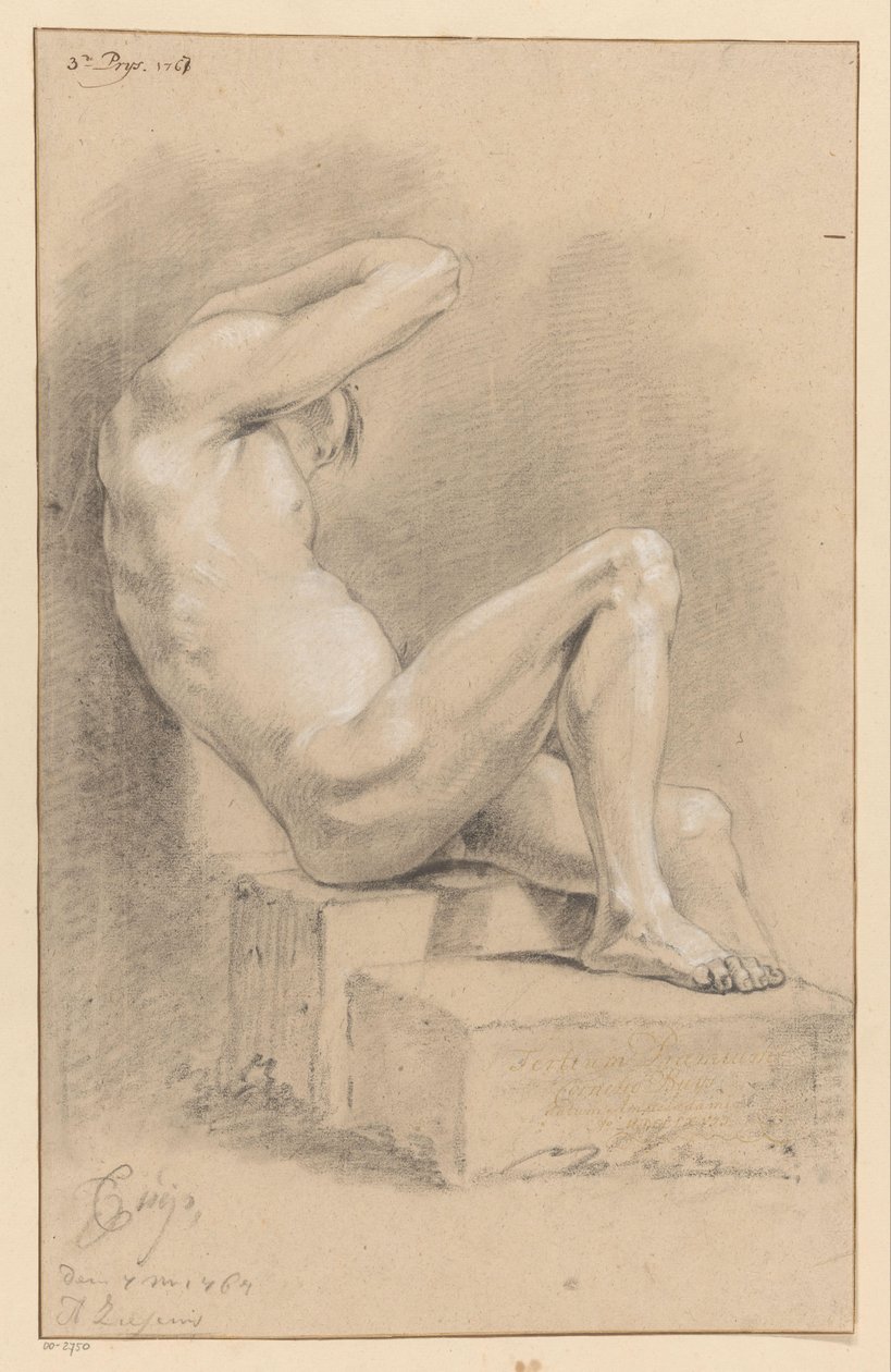 Homme nu assis, vu de côté (3e prix 1767) - Cornelis Buys