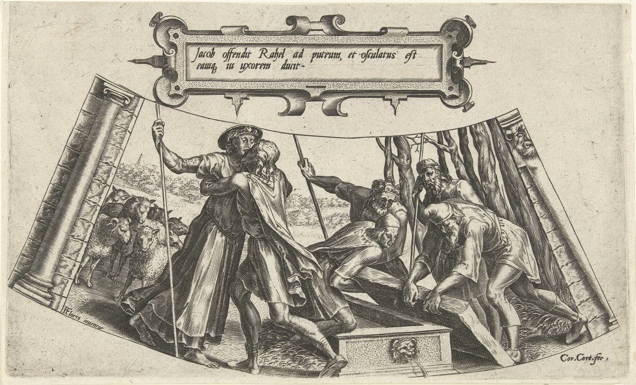 La rencontre de Jacob et Rachel au puits - Cornelis Cort