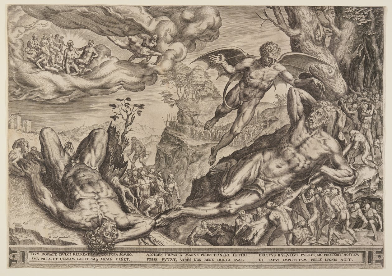Hercule assiégé par les Pygmées - Cornelis Cort