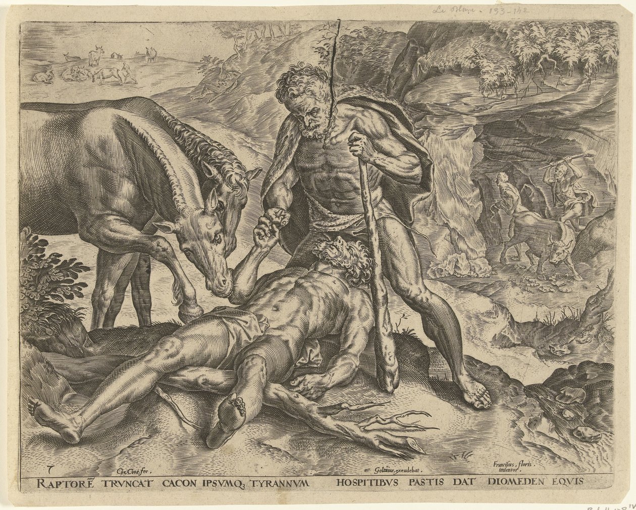 Hercule nourrit Diomède à ses chevaux (Travaux d