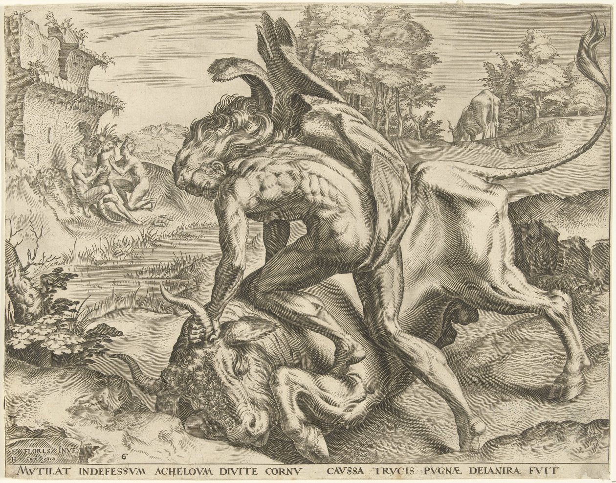 Hercule luttant contre Achélous - Cornelis Cort