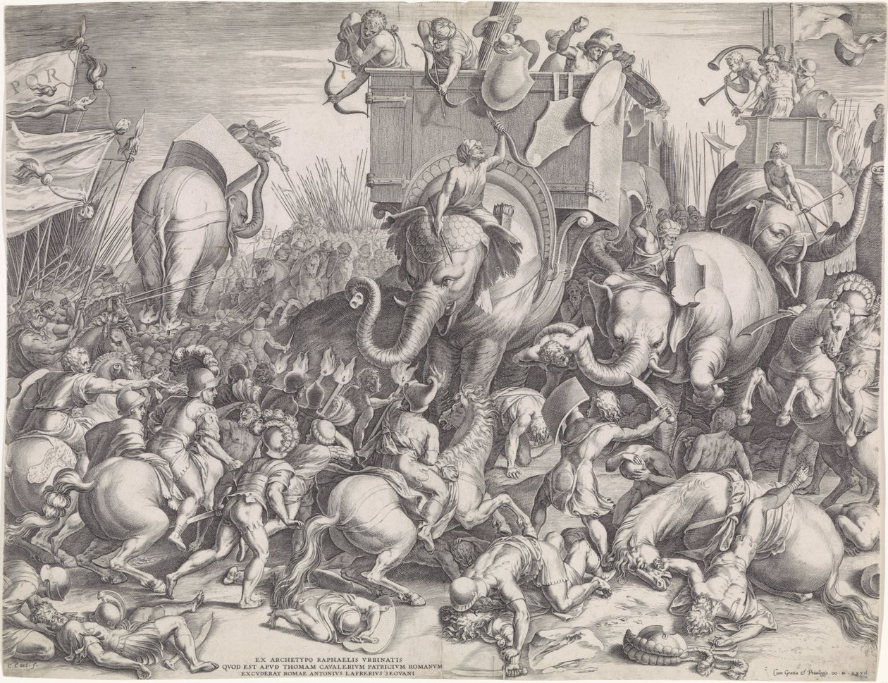 Bataille de Zama entre Scipion et Hannibal - Cornelis Cort